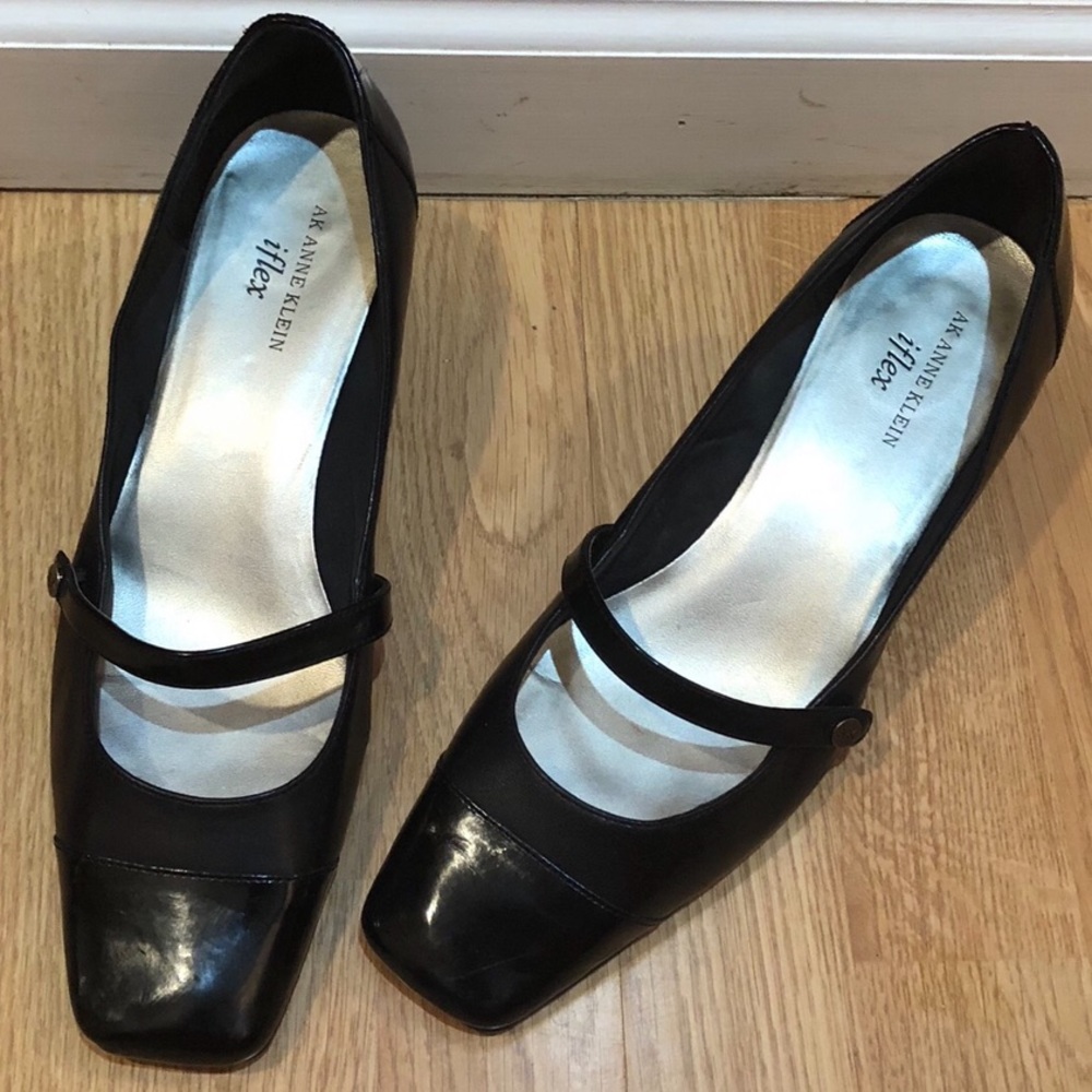 Black Leather heel w/Patent leather tip- AK iflex